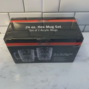 Snap On Tools Hex Mug Set 24 ounce NEW set of 2 mugs